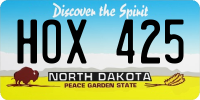 ND license plate HOX425