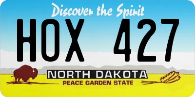 ND license plate HOX427