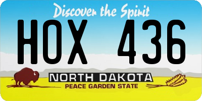 ND license plate HOX436