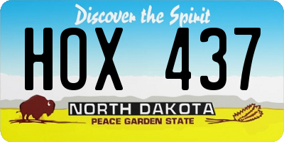ND license plate HOX437