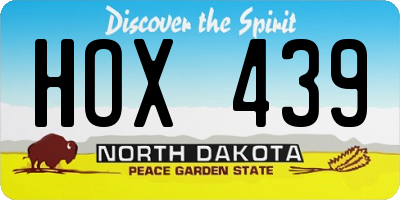ND license plate HOX439