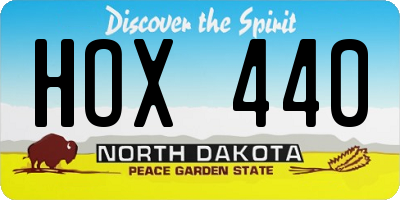 ND license plate HOX440