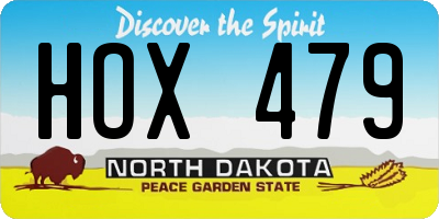 ND license plate HOX479