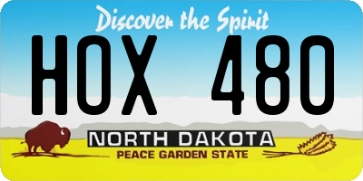 ND license plate HOX480