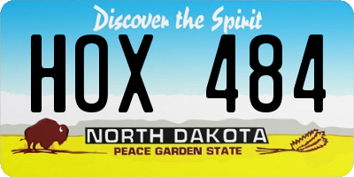 ND license plate HOX484