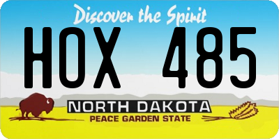 ND license plate HOX485