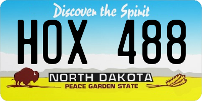 ND license plate HOX488