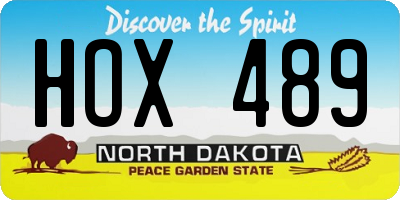 ND license plate HOX489