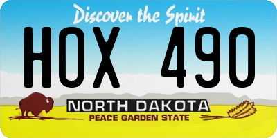 ND license plate HOX490