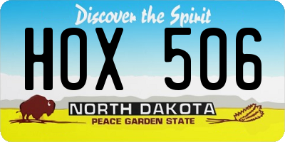 ND license plate HOX506