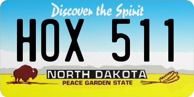 ND license plate HOX511