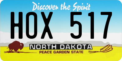 ND license plate HOX517