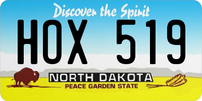 ND license plate HOX519