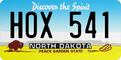 ND license plate HOX541