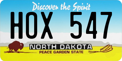 ND license plate HOX547
