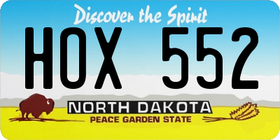 ND license plate HOX552