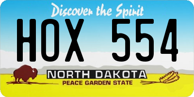 ND license plate HOX554
