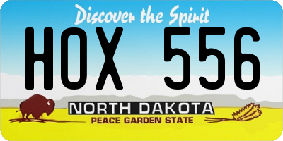 ND license plate HOX556