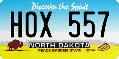 ND license plate HOX557