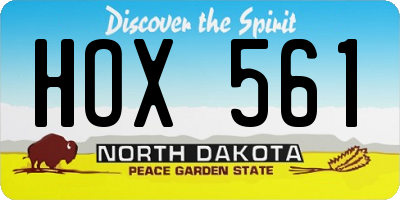 ND license plate HOX561