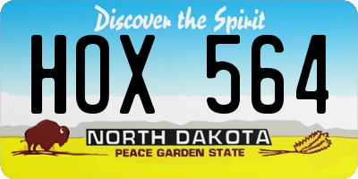 ND license plate HOX564