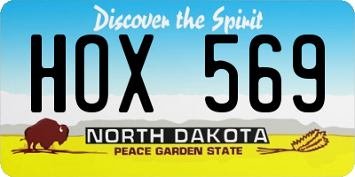 ND license plate HOX569