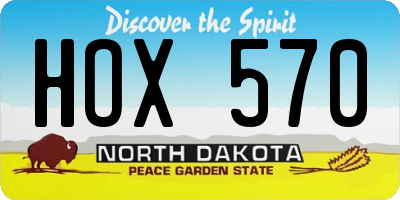 ND license plate HOX570