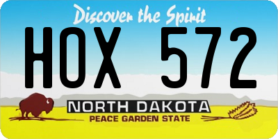 ND license plate HOX572
