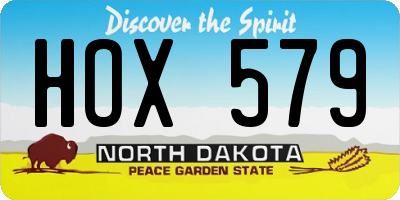 ND license plate HOX579