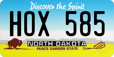 ND license plate HOX585