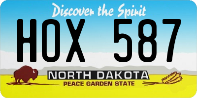 ND license plate HOX587