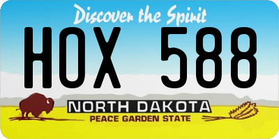 ND license plate HOX588