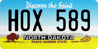 ND license plate HOX589