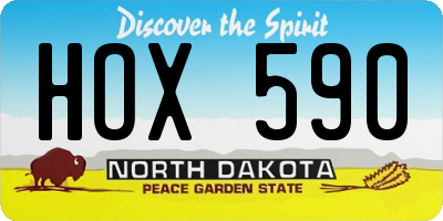 ND license plate HOX590