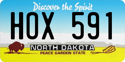 ND license plate HOX591