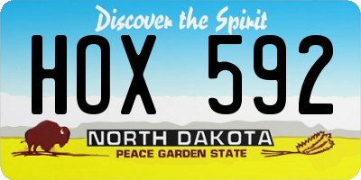 ND license plate HOX592
