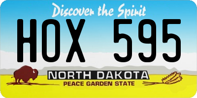 ND license plate HOX595