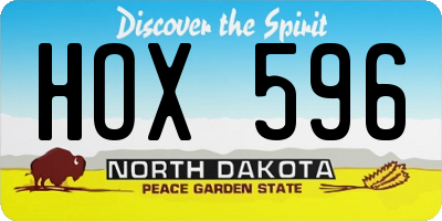 ND license plate HOX596