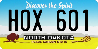 ND license plate HOX601