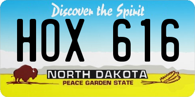 ND license plate HOX616