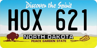 ND license plate HOX621