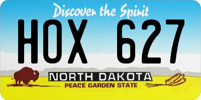 ND license plate HOX627