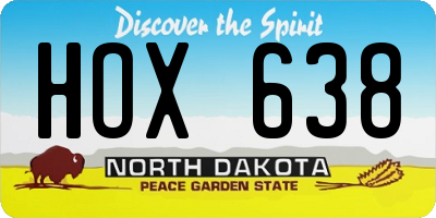 ND license plate HOX638