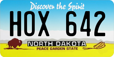 ND license plate HOX642