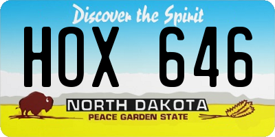 ND license plate HOX646