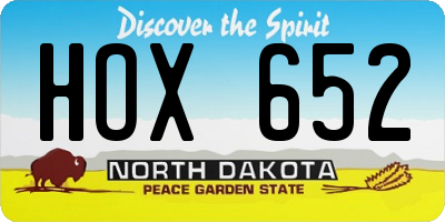 ND license plate HOX652