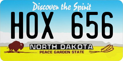 ND license plate HOX656