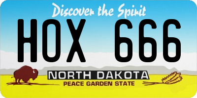 ND license plate HOX666