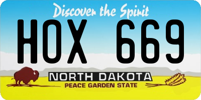 ND license plate HOX669