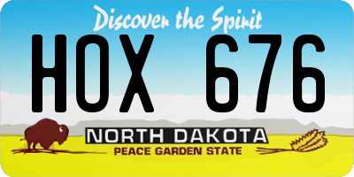 ND license plate HOX676